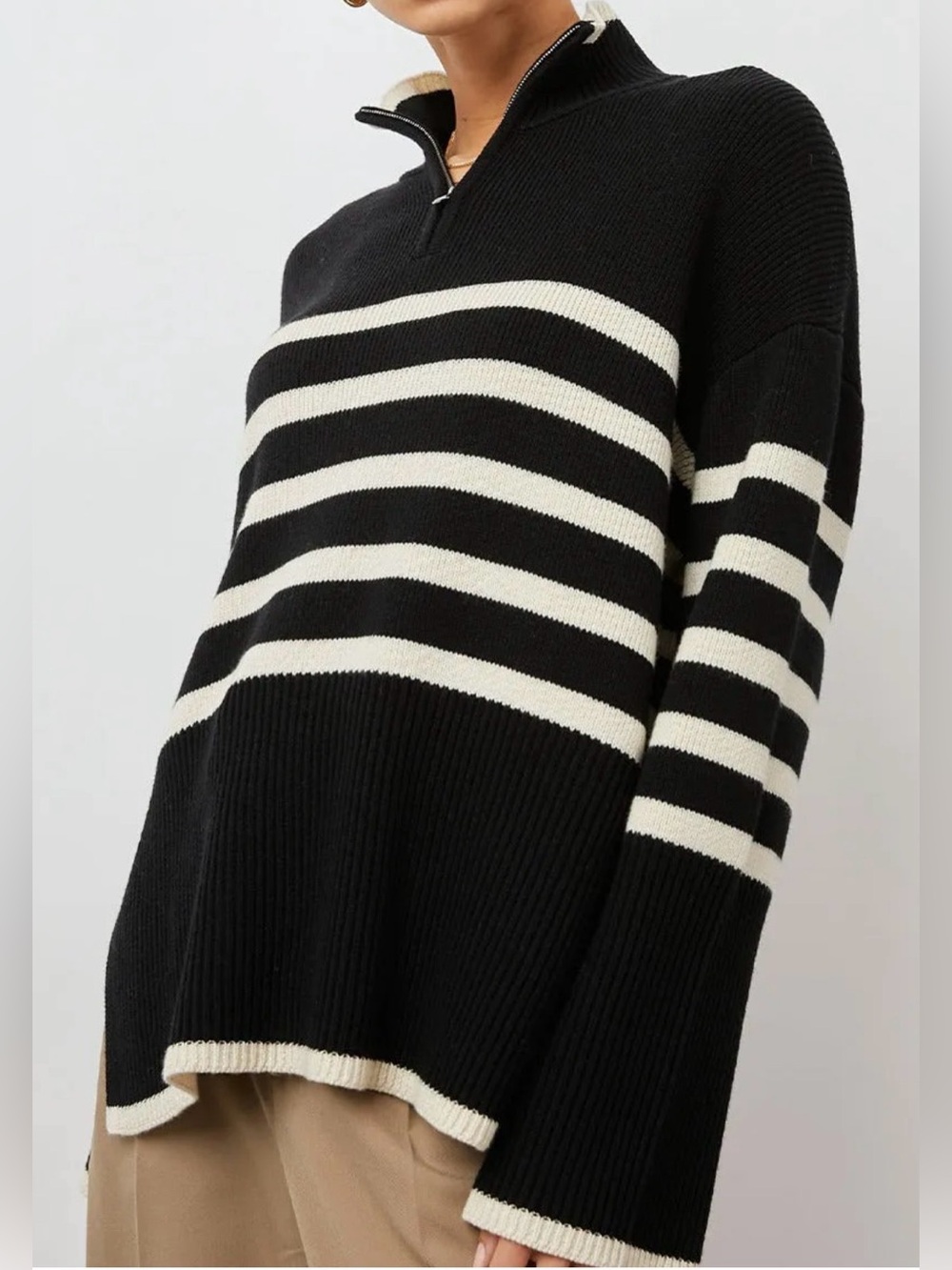 Rails Tessa Sweater in Onyx Ivory Stripe
